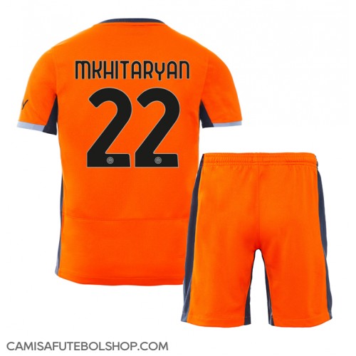 Camisa de time de futebol Inter Milan Henrikh Mkhitaryan #22 Replicas 3º Equipamento Infantil 2023-24 Manga Curta (+ Calças curtas)